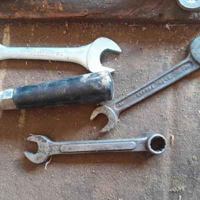 Assortment of wrenches and other hand tools