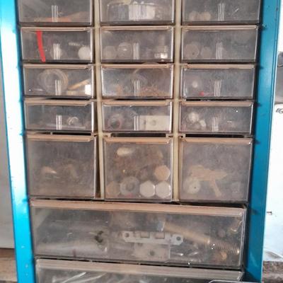 16-piece ratchet tool wrench set with drawer organizer box of hardware