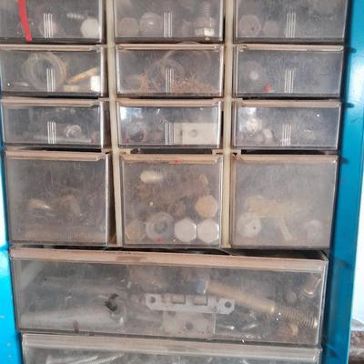 16-piece ratchet tool wrench set with drawer organizer box of hardware