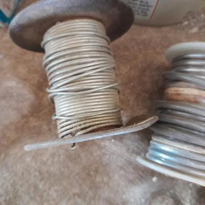 Partial rolls of soldering iron, Vintage tin soldering paste and more