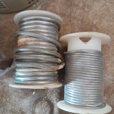 Partial rolls of soldering iron, Vintage tin soldering paste and more