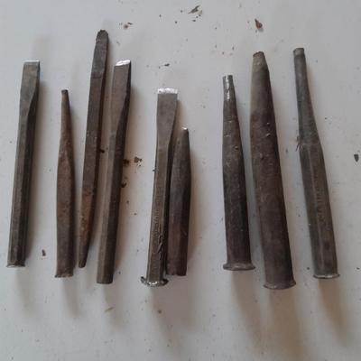 Assortment of chisels and punches