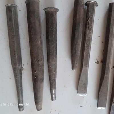 Assortment of chisels and punches