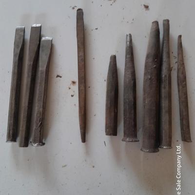 Assortment of chisels and punches