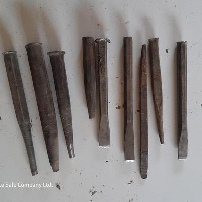 Assortment of chisels and punches