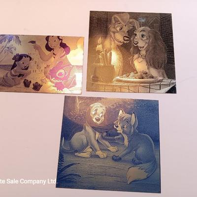 Tin / metal lasered artwork cartoon characters Lady & Tramp - and others