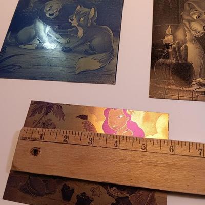 Tin / metal lasered artwork cartoon characters Lady & Tramp - and others