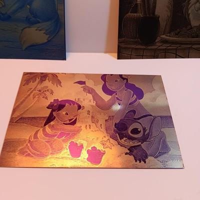 Tin / metal lasered artwork cartoon characters Lady & Tramp - and others
