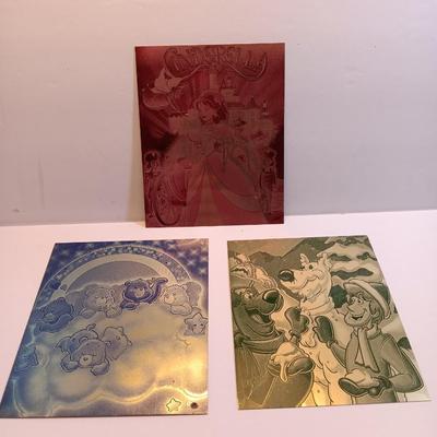 Tin / metal lasered artwork cartoon characters - Scooby - care bears - Cinderella