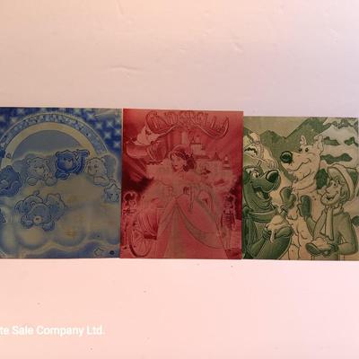 Tin / metal lasered artwork cartoon characters - Scooby - care bears - Cinderella