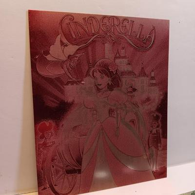 Tin / metal lasered artwork cartoon characters - Scooby - care bears - Cinderella
