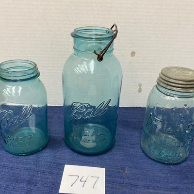Vintage Blue Canning Jars