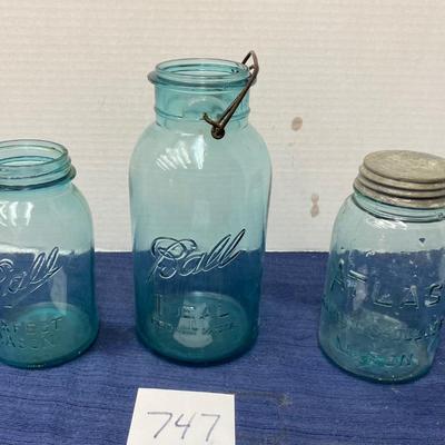 Vintage Blue Canning Jars
