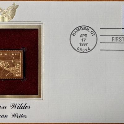 Thornton Wilder American Writer Gold Stamp Replica First Day Cover