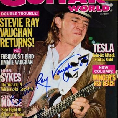 Stevie Ray Vaughan signed Guitar Magazine