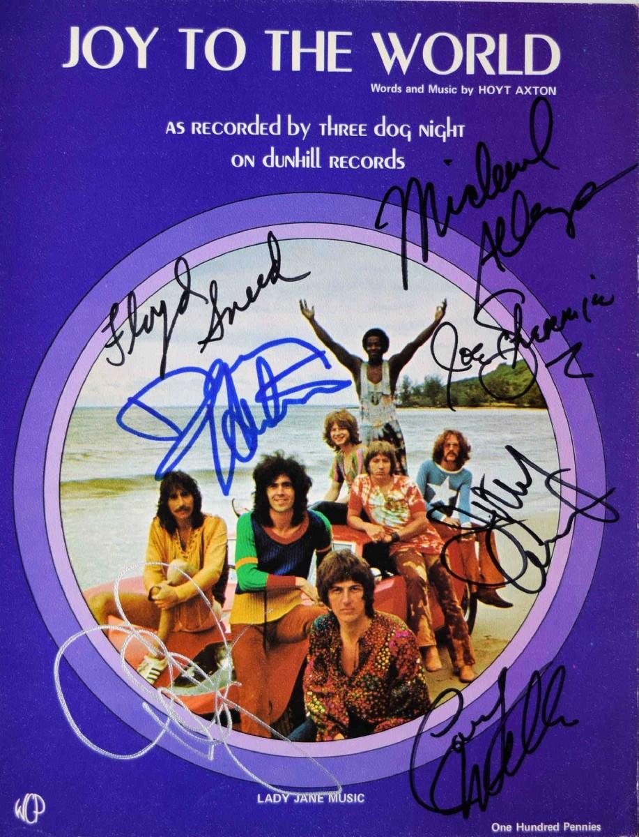 Three Dog Night signed Joy To The World music book | EstateSales.org