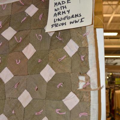 Antique Quilt Made From WWI Uniforms 72â€x67â€