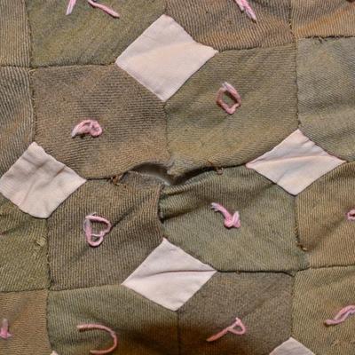 Antique Quilt Made From WWI Uniforms 72â€x67â€