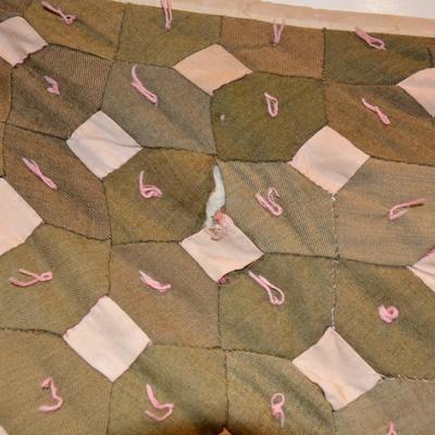 Antique Quilt Made From WWI Uniforms 72â€x67â€