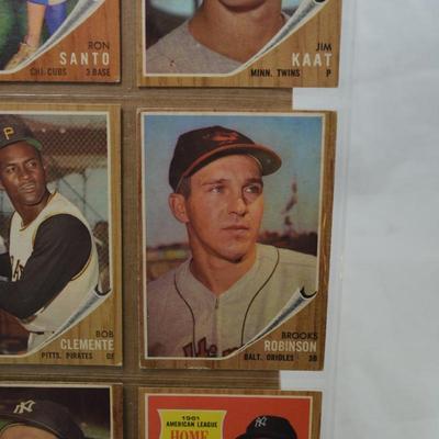 Lot of 9 1962 TOPPS Hall of Famer Cards
