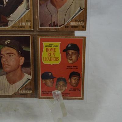 Lot of 9 1962 TOPPS Hall of Famer Cards