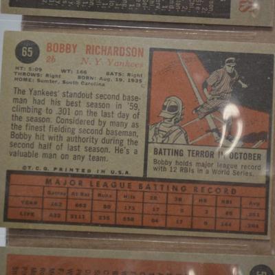 Lot of 9 1962 TOPPS Hall of Famer Cards