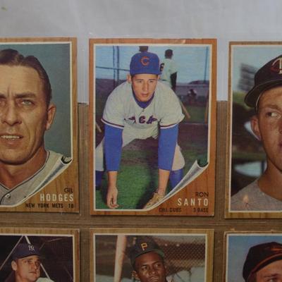 Lot of 9 1962 TOPPS Hall of Famer Cards