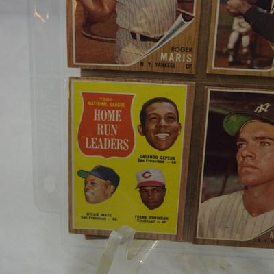 Lot of 9 1962 TOPPS Hall of Famer Cards