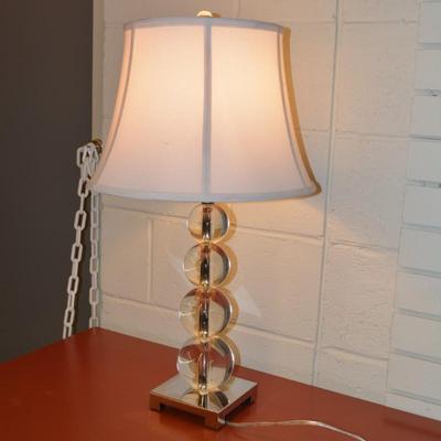 Mid Century Modern Chrome & Glass Sphere 3 Way Lamp 26â€x15â€