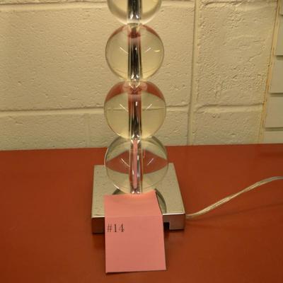 Mid Century Modern Chrome & Glass Sphere 3 Way Lamp 26â€x15â€