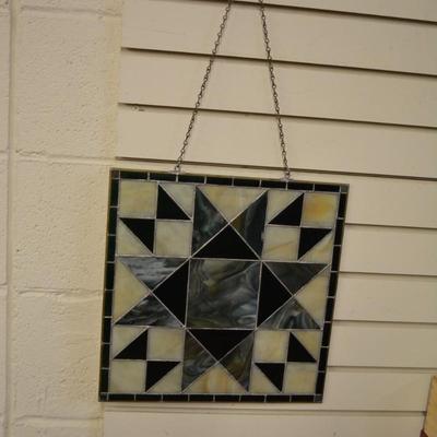 Beautiful Leaded Stained-Glass Window Hanger 14â€x14â€