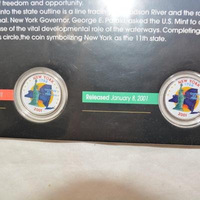 New York & Delaware Colorized State Quarters, Philadelphia & Denver Mints