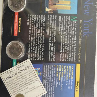 New York & Delaware Colorized State Quarters, Philadelphia & Denver Mints