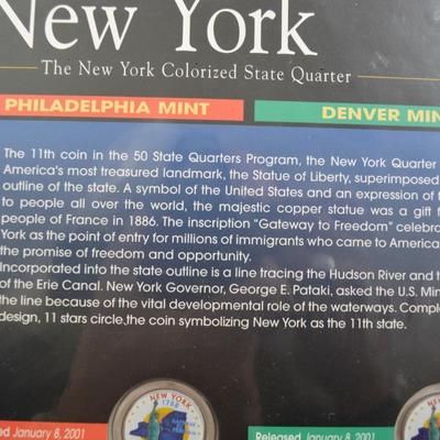 New York & Delaware Colorized State Quarters, Philadelphia & Denver Mints