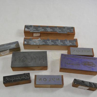 Lot of Vintage Advertising Print Blocks