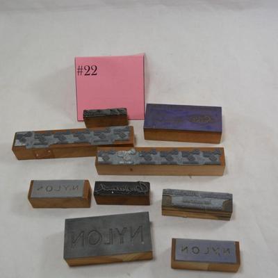 Lot of Vintage Advertising Print Blocks
