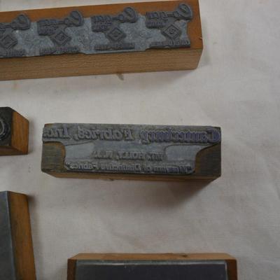 Lot of Vintage Advertising Print Blocks