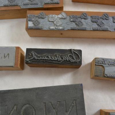 Lot of Vintage Advertising Print Blocks
