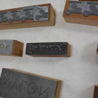 Lot of Vintage Advertising Print Blocks