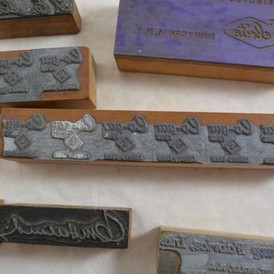 Lot of Vintage Advertising Print Blocks