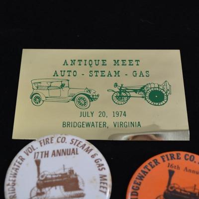 Vintage Bridgewater VA Vol. Firemanâ€™s Auto-Steam-Gas Brass Plates