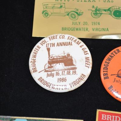 Vintage Bridgewater VA Vol. Firemanâ€™s Auto-Steam-Gas Brass Plates