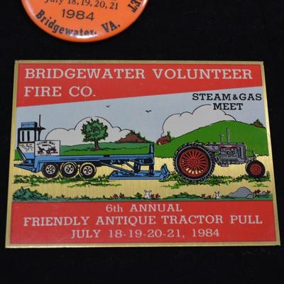 Vintage Bridgewater VA Vol. Firemanâ€™s Auto-Steam-Gas Brass Plates