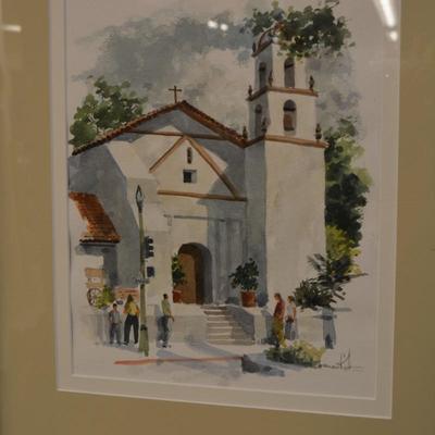 Framed/Matted NORMAN KIRK â€œMission Basilica San Buenaventuraâ€ 21x18