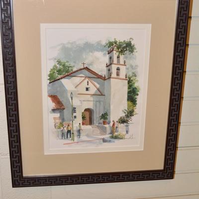 Framed/Matted NORMAN KIRK â€œMission Basilica San Buenaventuraâ€ 21x18