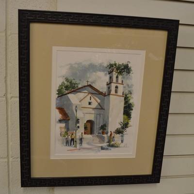 Framed/Matted NORMAN KIRK â€œMission Basilica San Buenaventuraâ€ 21x18