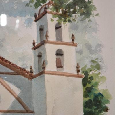 Framed/Matted NORMAN KIRK â€œMission Basilica San Buenaventuraâ€ 21x18