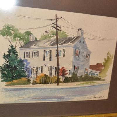 Original Framed Watercolor, Signed Strickland 22.5x18.25