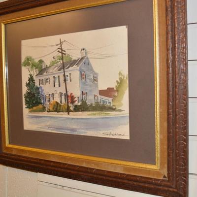 Original Framed Watercolor, Signed Strickland 22.5x18.25