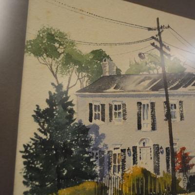 Original Framed Watercolor, Signed Strickland 22.5x18.25